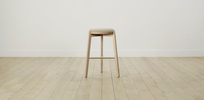 The Stanton with Brushed Brass - Belgian Linen Alder Bar and Counter Stool