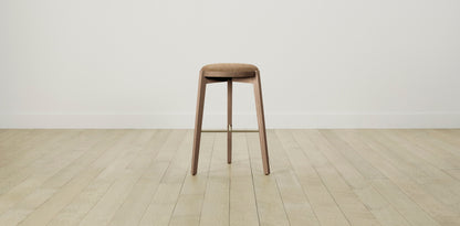 The Stanton with Brushed Nickel - Belgian Linen Chai Bar and Counter Stool