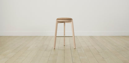 The Stanton with Brushed Brass - Belgian Linen Chai Bar and Counter Stool