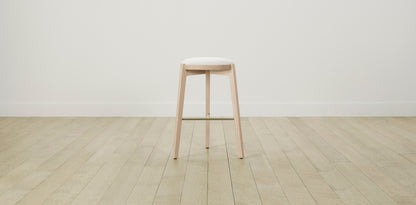 The Stanton with Brushed Brass - Belgian Linen Egret Bar and Counter Stool