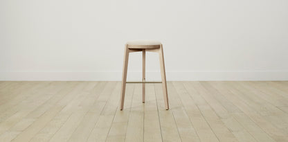 The Stanton with Brushed Brass - Italian Bouclé White Bar and Counter Stool