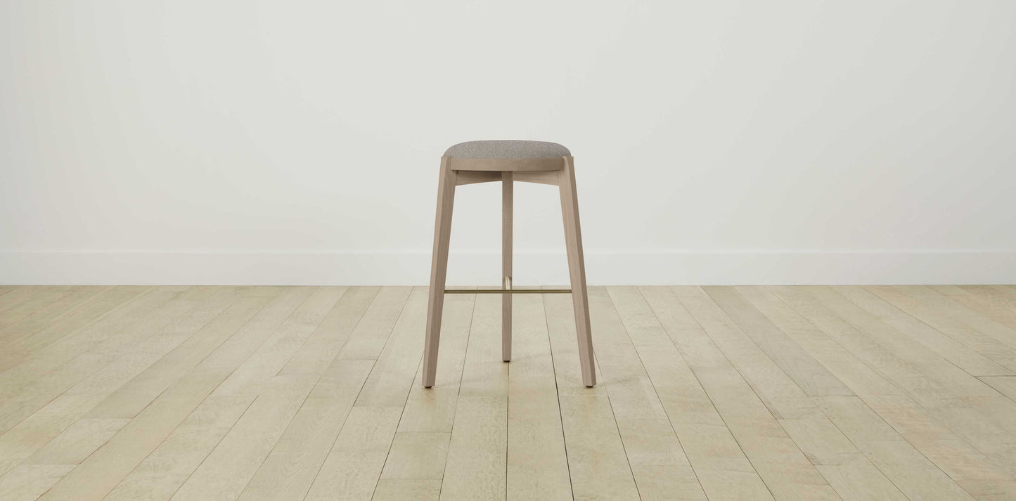 The Stanton with Brushed Brass - Merino Dusk Bar and Counter Stool