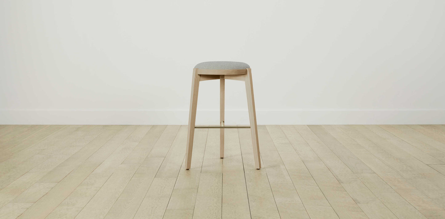 The Stanton with Brushed Brass - Merino Heather Grey Bar and Counter Stool