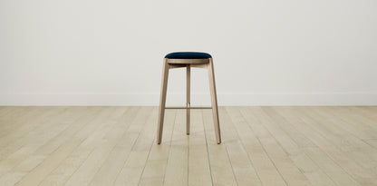 The Stanton with Brushed Brass - Mohair Admiral Bar and Counter Stool