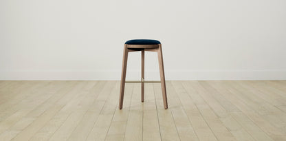 The Stanton with Brushed Brass - Mohair Admiral Bar and Counter Stool