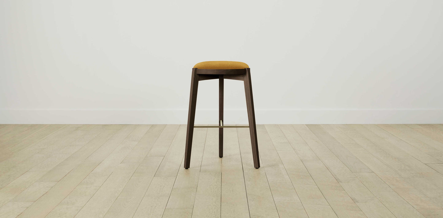 The Stanton with Brushed Brass - Mohair Amber Bar and Counter Stool