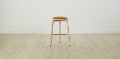 The Stanton with Brushed Brass - Mohair Amber Bar and Counter Stool