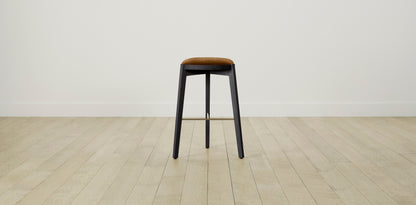 The Stanton with Brushed Brass - Mohair Brown Sugar Bar and Counter Stool