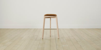 The Stanton with Brushed Brass - Mohair Brown Sugar Bar and Counter Stool