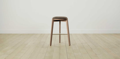 The Stanton with Brushed Brass - Mohair Mink Bar and Counter Stool