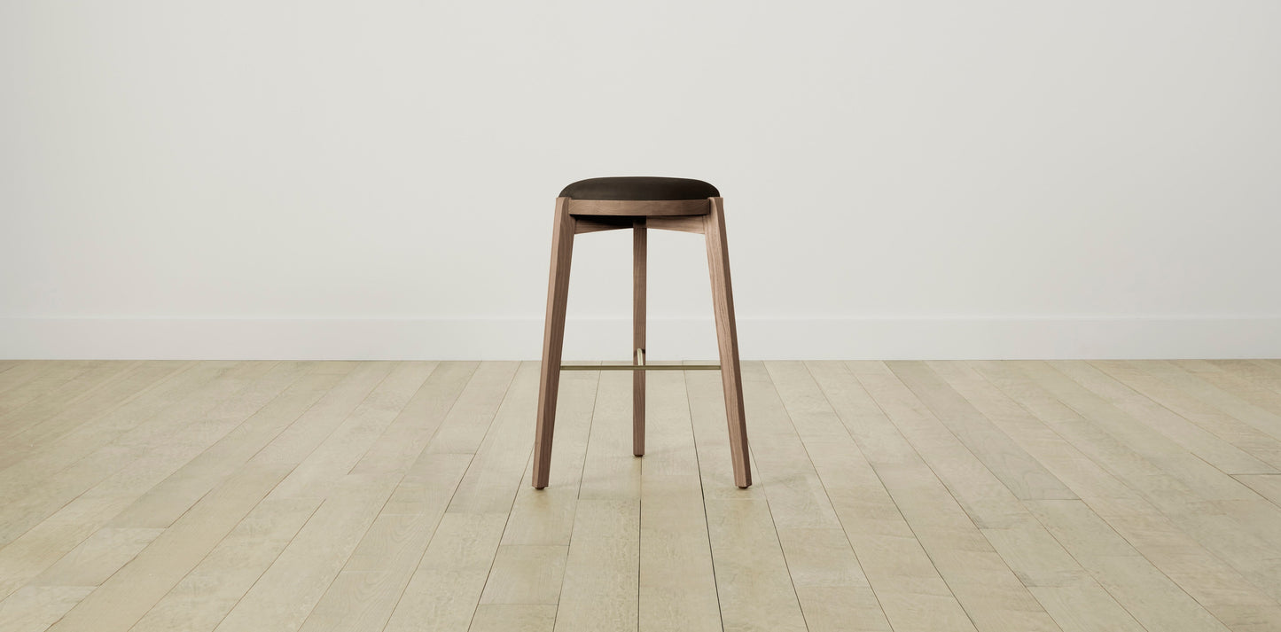 The Stanton with Onyx - Nubuck Leather Espresso Bar and Counter Stool