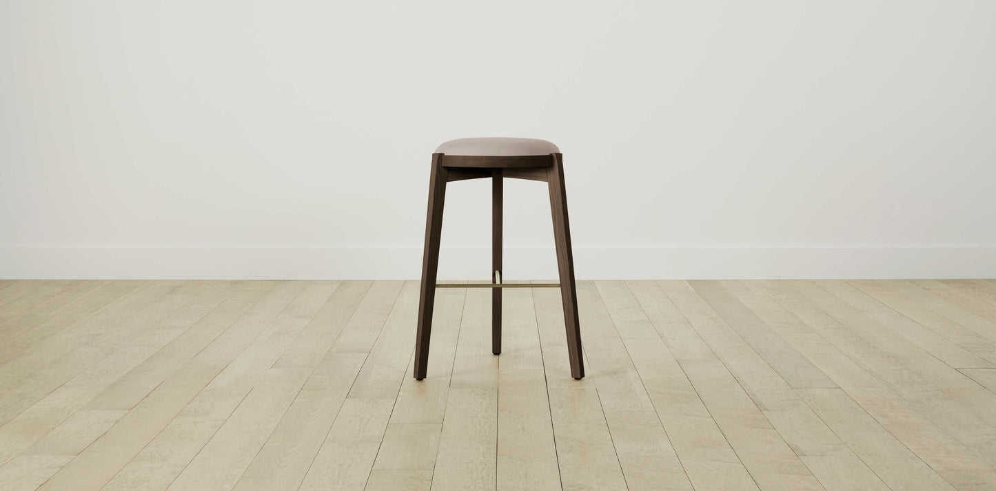 The Stanton with Brushed Nickel - Nubuck Leather Fawn Bar and Counter Stool