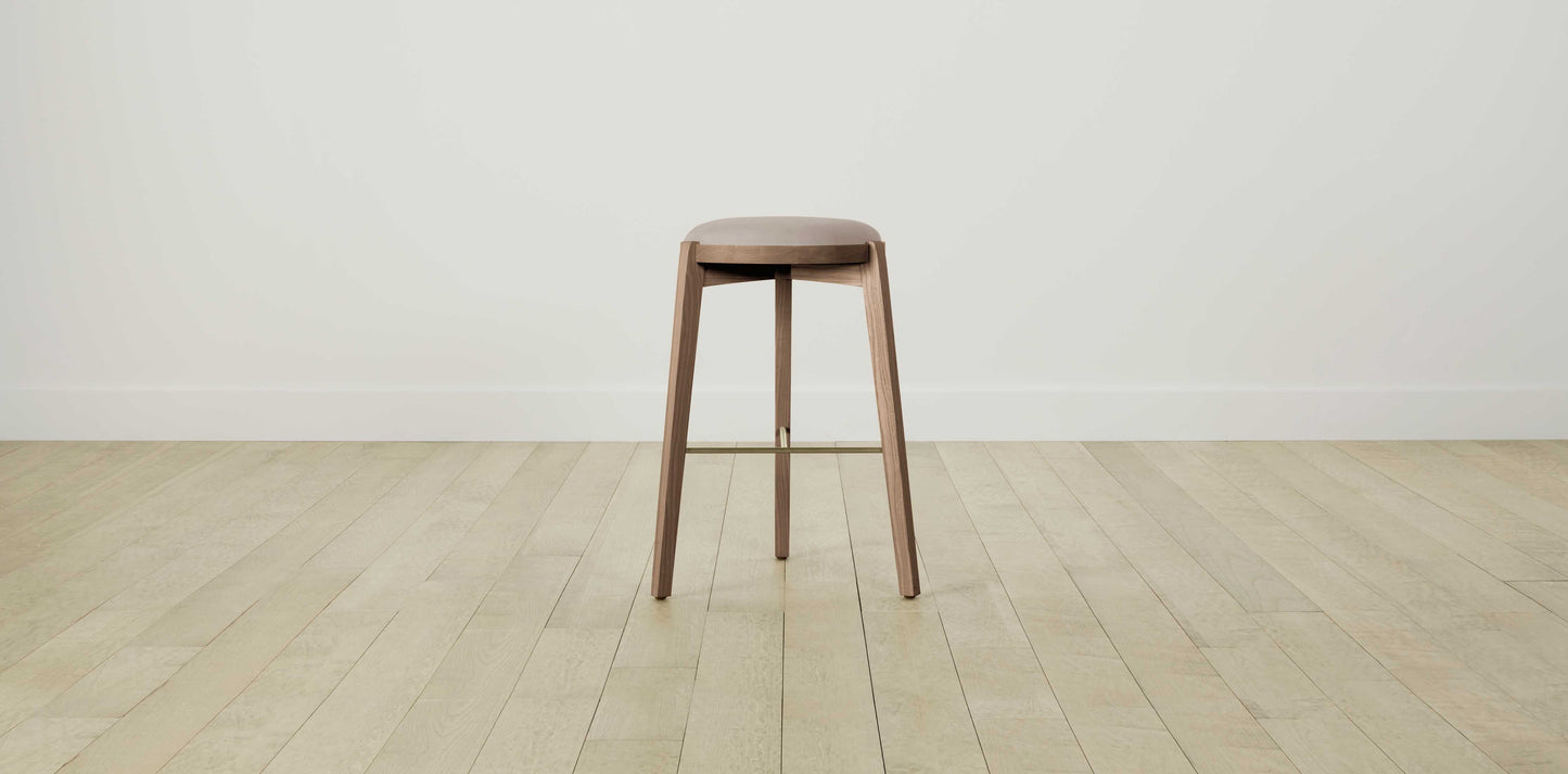 The Stanton with Brushed Nickel - Nubuck Leather Fawn Bar and Counter Stool