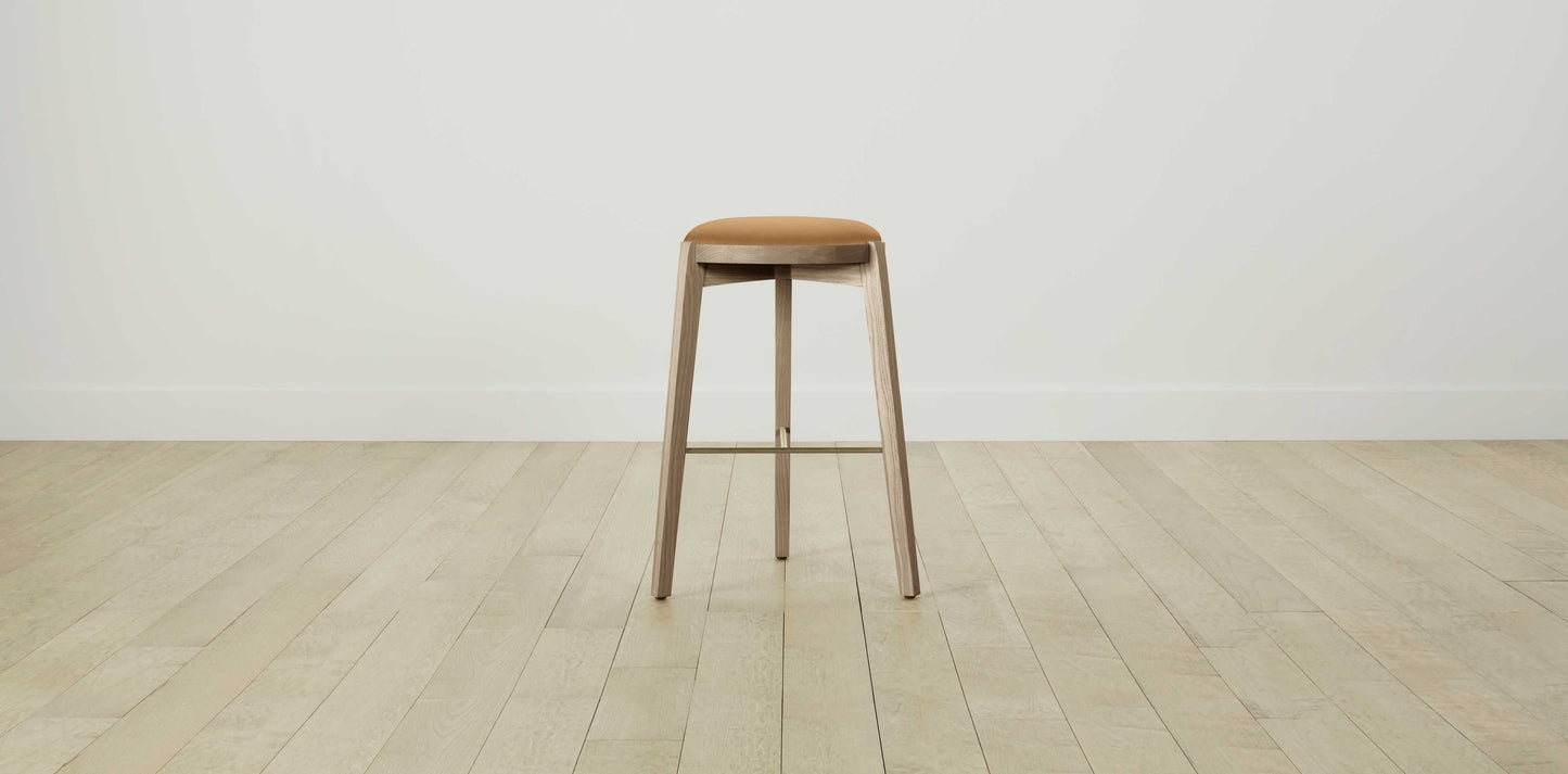 The Stanton with Brushed Nickel - Pebbled Leather Latte Bar and Counter Stool