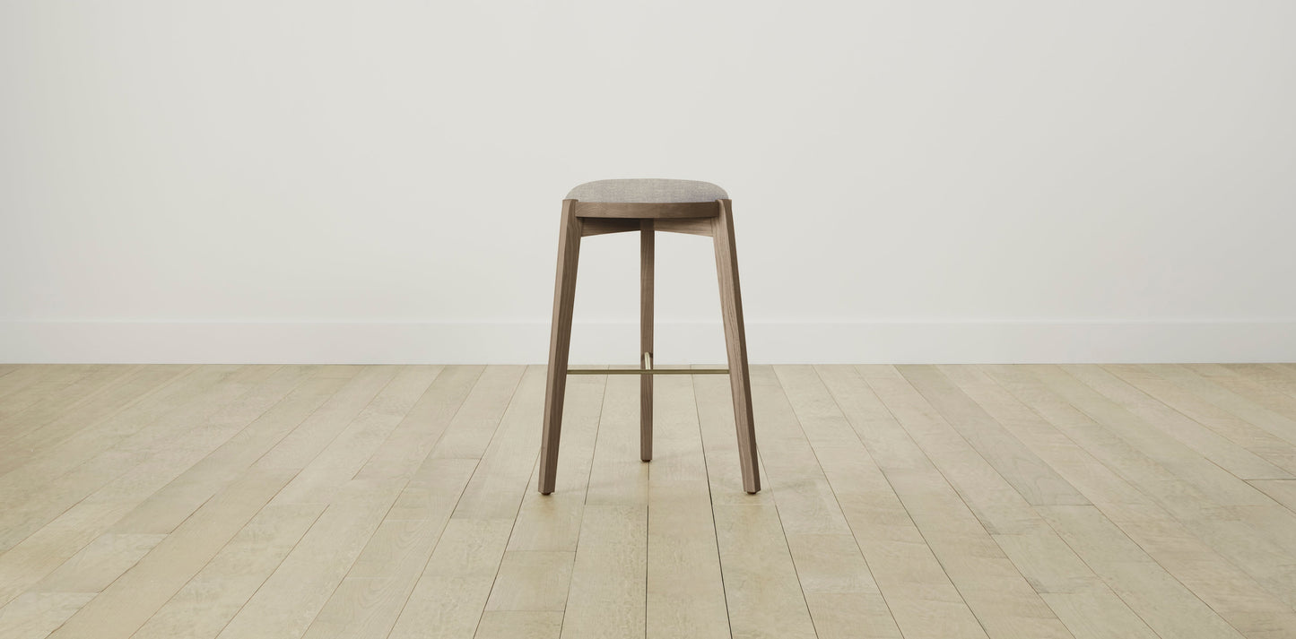 The Stanton with Brushed Nickel - Performance Basketweave Pebble Bar and Counter Stool