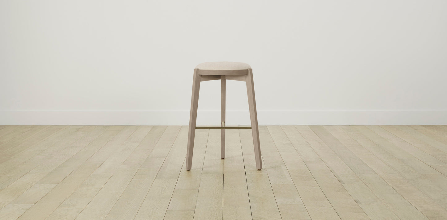 The Stanton with Brushed Nickel - Performance Chenille Buff Bar and Counter Stool