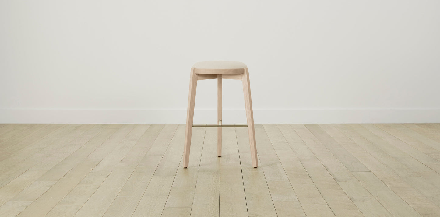 The Stanton with Brushed Nickel - Performance Linen Creme Bar and Counter Stool