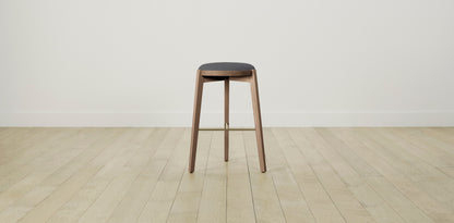 The Stanton with Brushed Nickel - Performance Linen Graphite Bar and Counter Stool