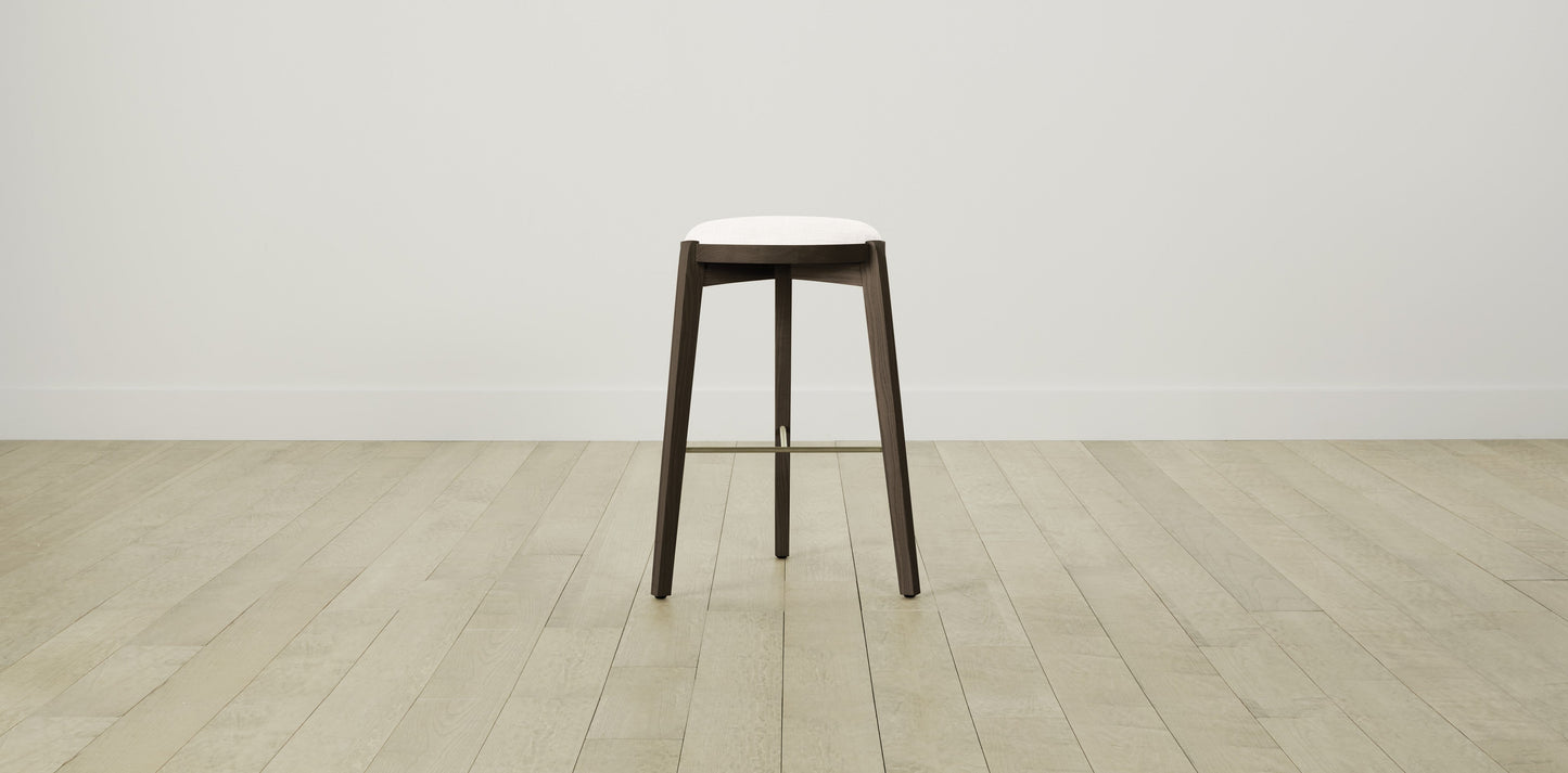 The Stanton with Brushed Brass - Performance Textured Tweed Snow Bar and Counter Stool