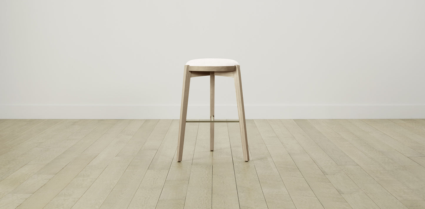 The Stanton with Brushed Brass - Performance Textured Tweed Snow Bar and Counter Stool