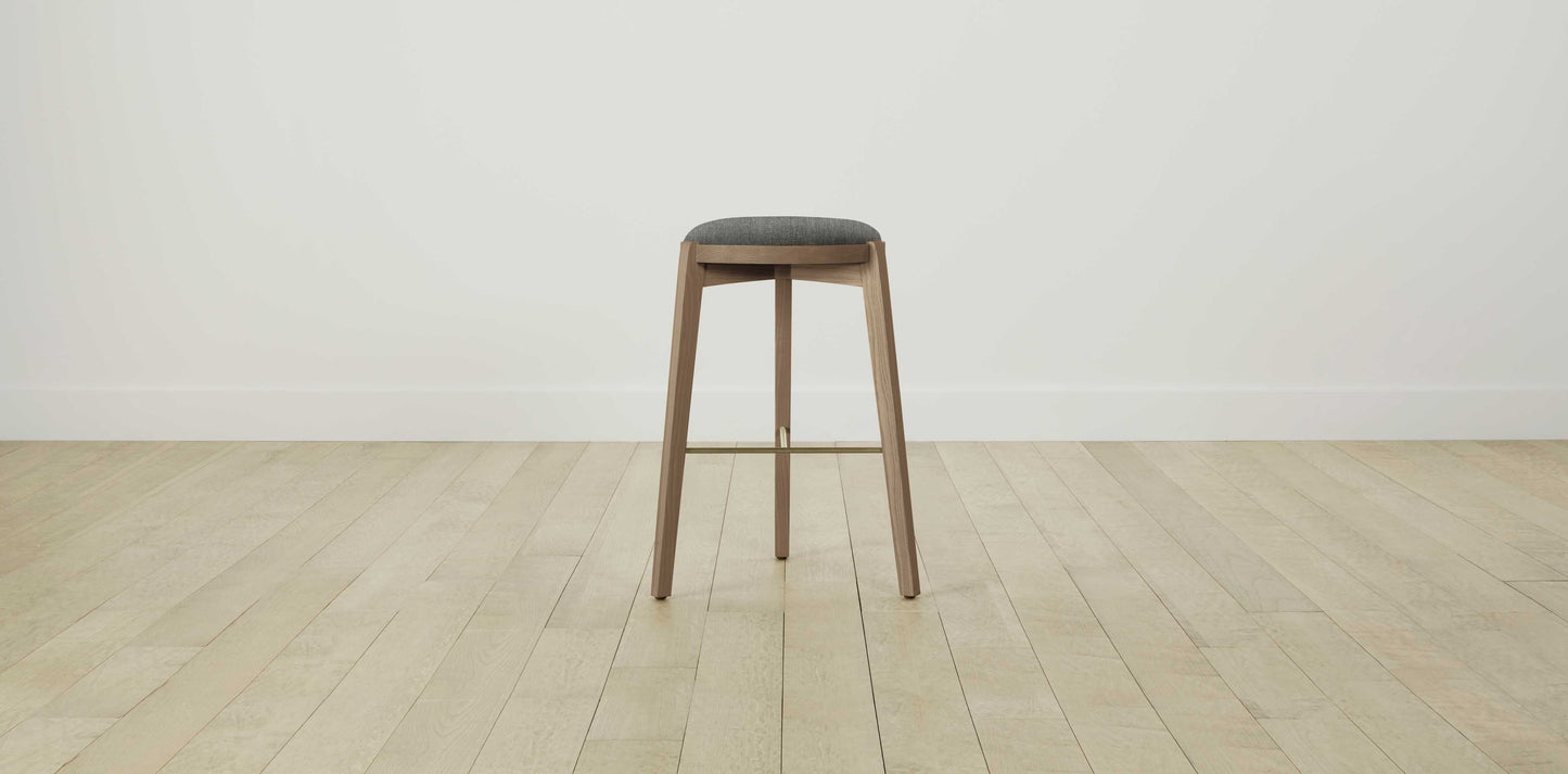 The Stanton with Brushed Nickel - Performance Tweed Smoke Bar and Counter Stool