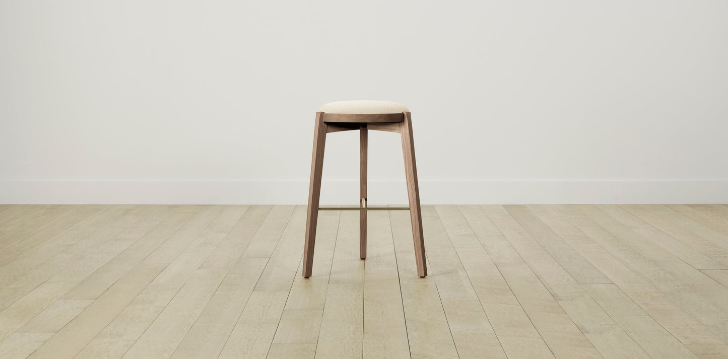 The Stanton with Brushed Brass - Performance Woven Chenille Desert Bar and Counter Stool