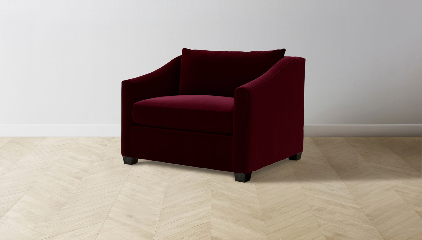 The Sullivan  - Mohair Crimson Chair and a Half