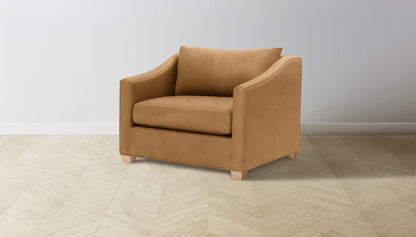 The Sullivan  - Nubuck Leather Saddle Chair and a Half