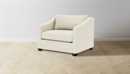 The Sullivan  - Pebbled Leather Swan Chair and a Half