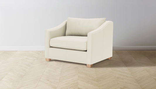 The Sullivan  - Pebbled Leather Swan Chair and a Half