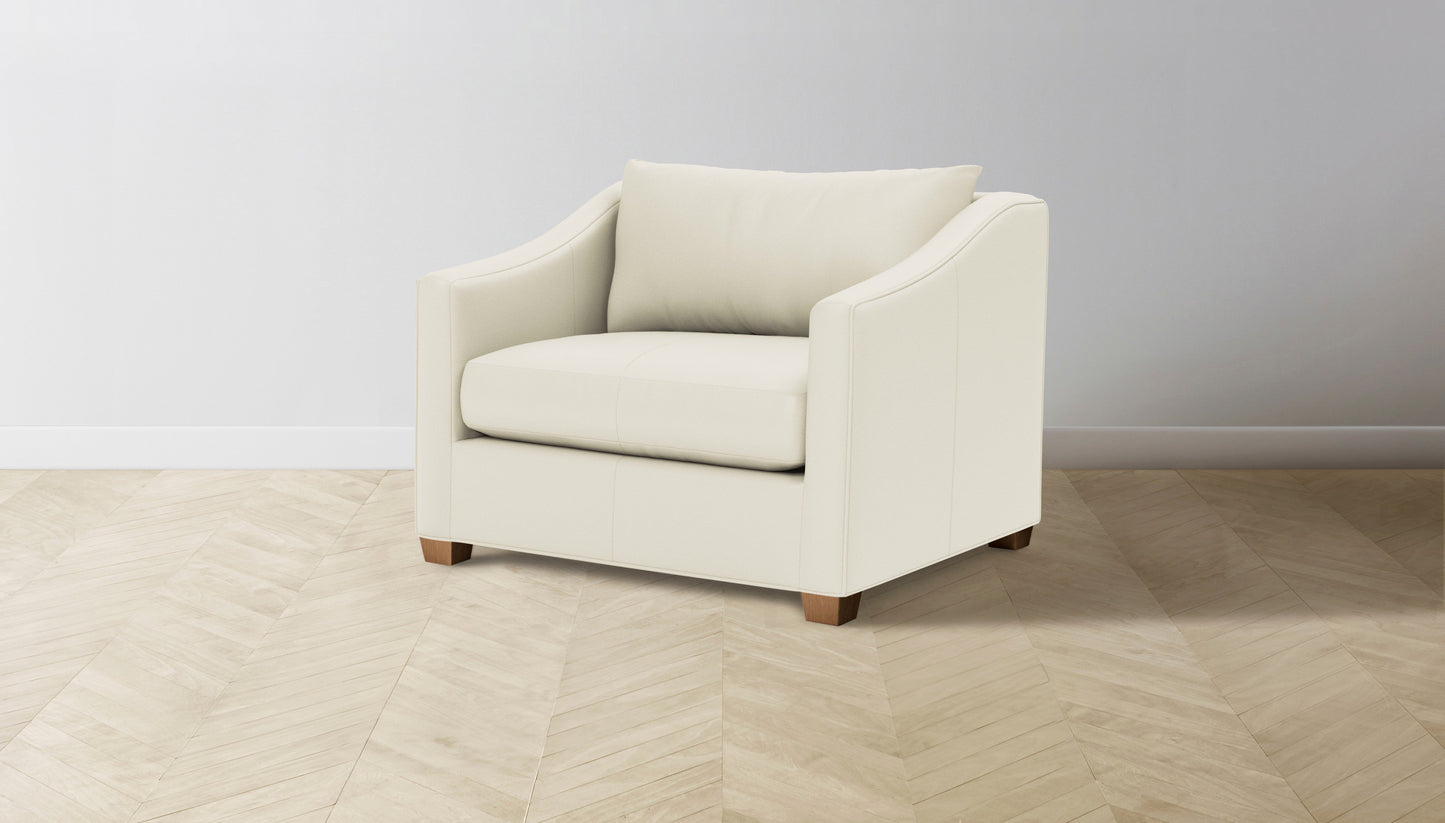 The Sullivan  - Pebbled Leather Swan Chair and a Half