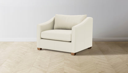 The Sullivan  - Pebbled Leather Swan Chair and a Half