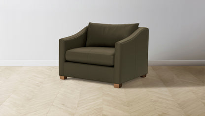 The Sullivan  - Pebbled Leather Truffle Chair and a Half