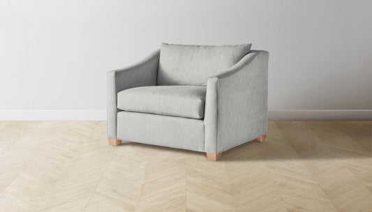 The Sullivan  - Performance Textured Tweed Dove Chair and a Half