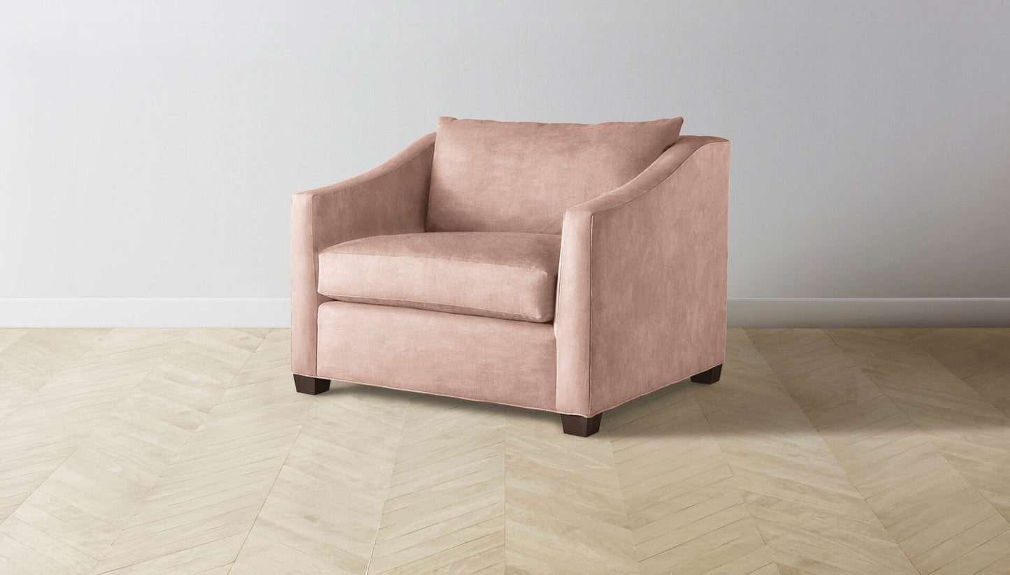 The Sullivan  - Performance Velvet Dusty Rose Chair and a Half