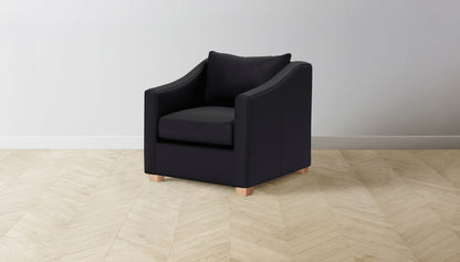 The Sullivan  - Pebbled Leather Ink Chair