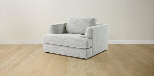 The Varick  - Performance Textured Tweed Dove Chair and a Half