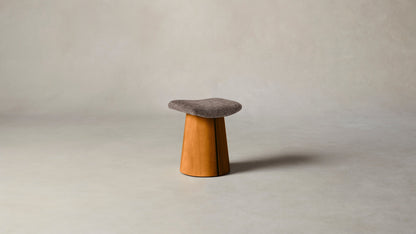 The Weston  - Belgian Linen Carob Accent Stool