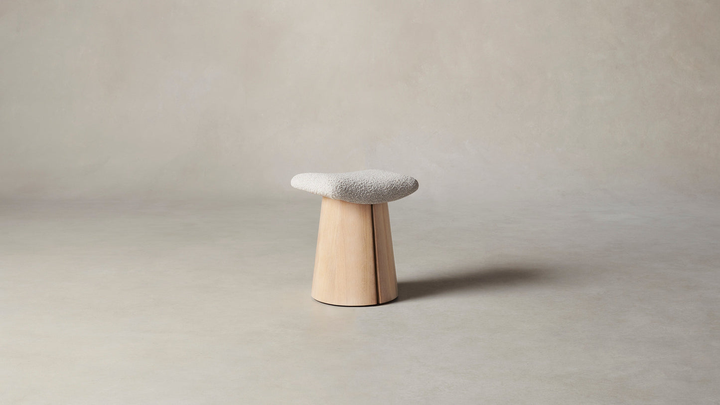 The Weston  - Italian Bouclé Fossil Accent Stool