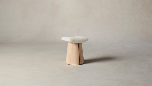 The Weston  - Italian Bouclé White Accent Stool