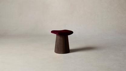 The Weston  - Mohair Crimson Accent Stool