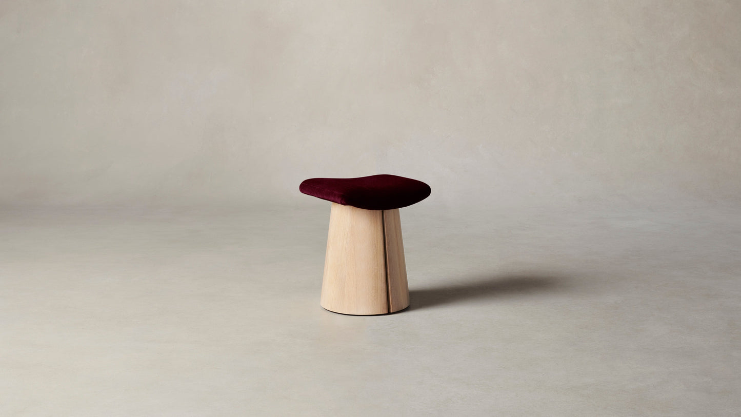 The Weston  - Mohair Crimson Accent Stool