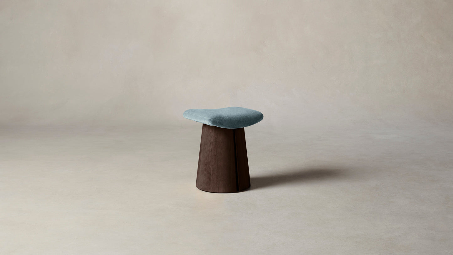 The Weston  - Mohair Slate Blue Accent Stool