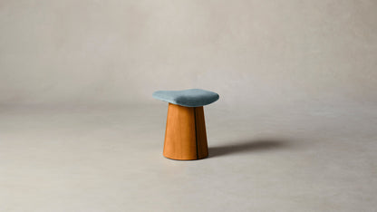 The Weston  - Mohair Slate Blue Accent Stool