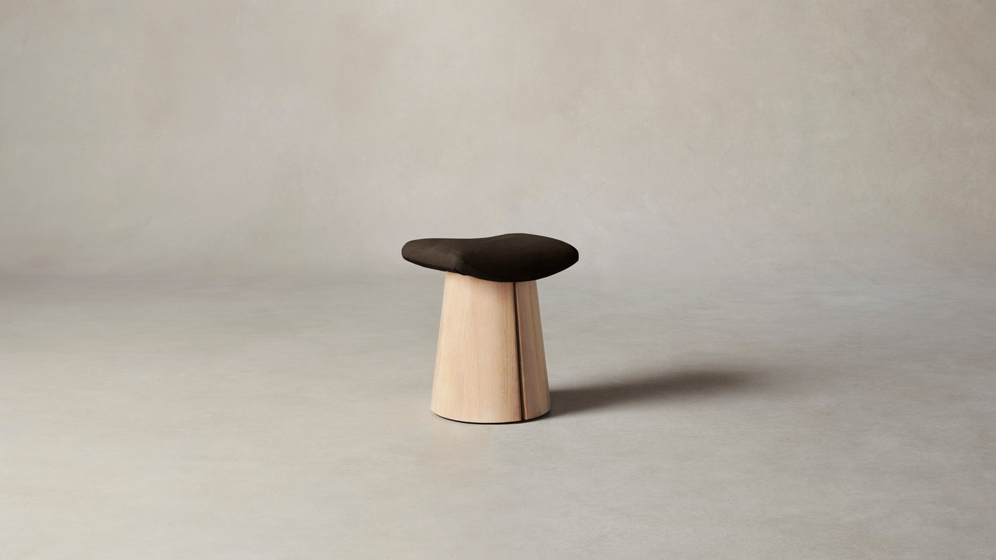 The Weston  - Nubuck Leather Espresso Accent Stool