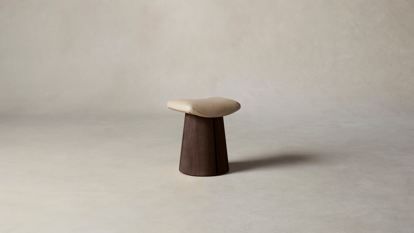 The Weston  - Pebbled Leather Stone Accent Stool