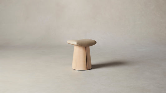 The Weston  - Pebbled Leather Stone Accent Stool