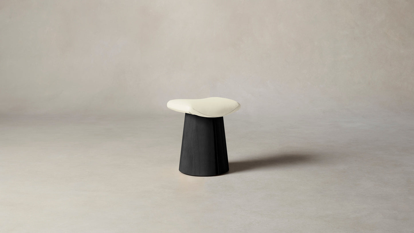 The Weston  - Pebbled Leather Swan Accent Stool