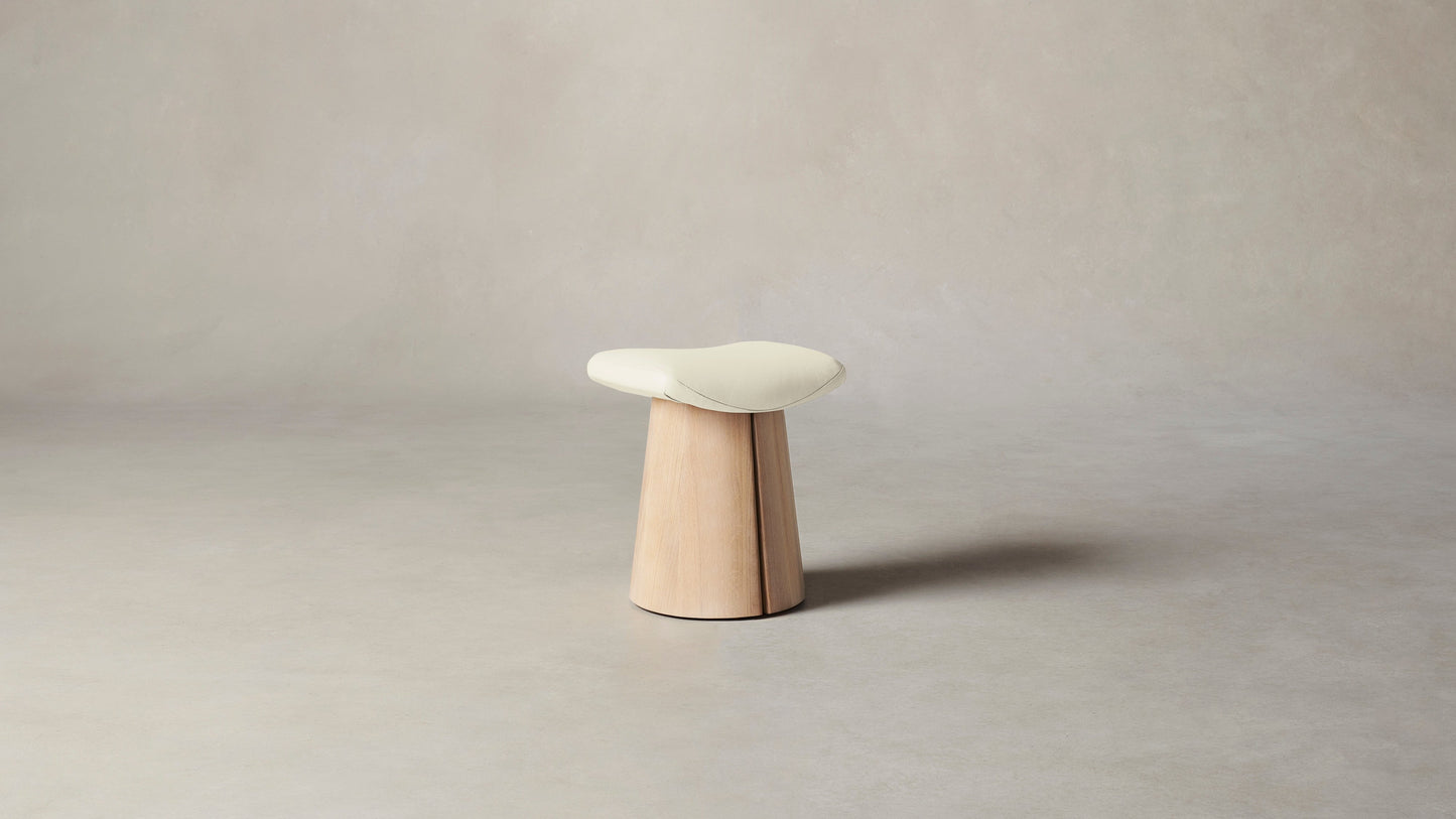 The Weston  - Pebbled Leather Swan Accent Stool