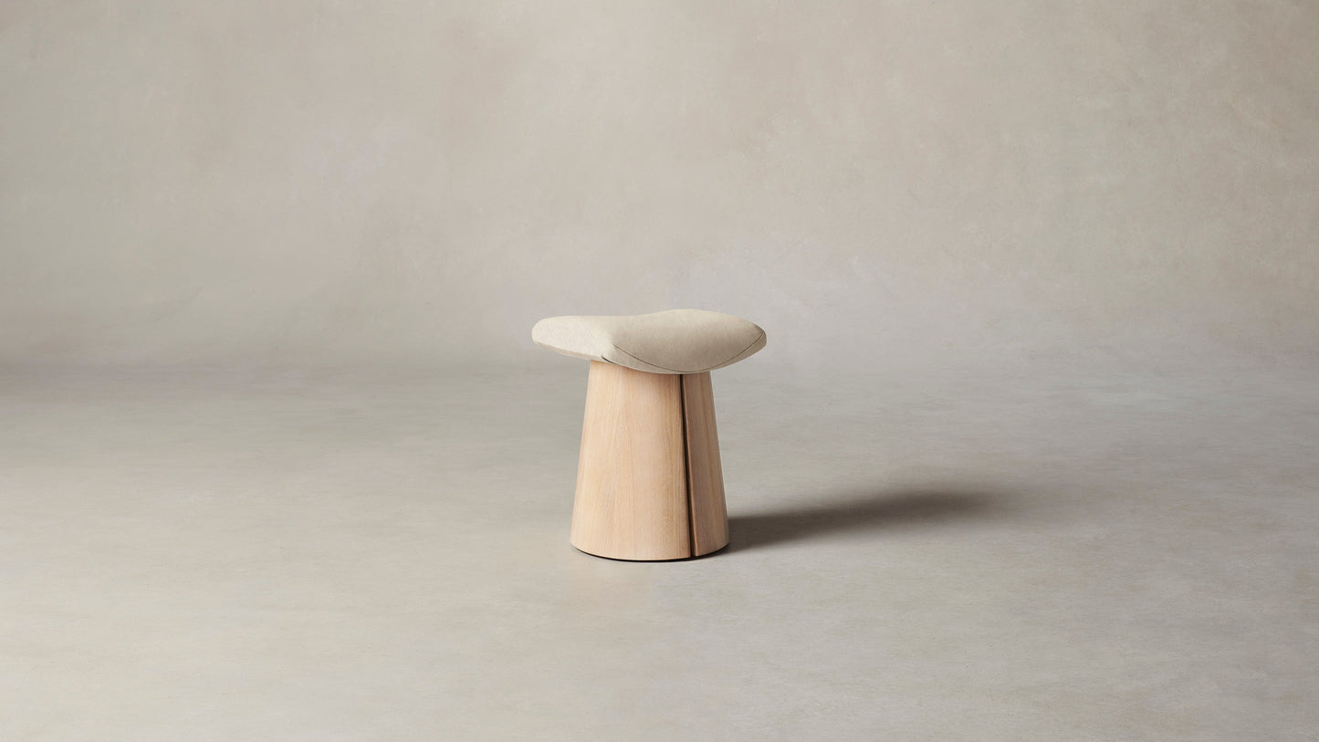 The Weston  - Tuscan Leather Bisque Accent Stool